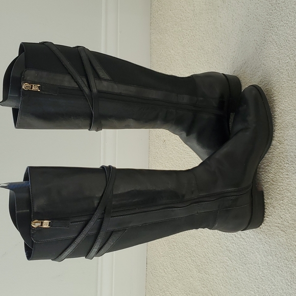 L.K. BENNETT 'Denise' Black Leather Riding Boots Size 38.5 EUR - Picture 10 of 13
